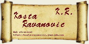 Kosta Ravanović vizit kartica